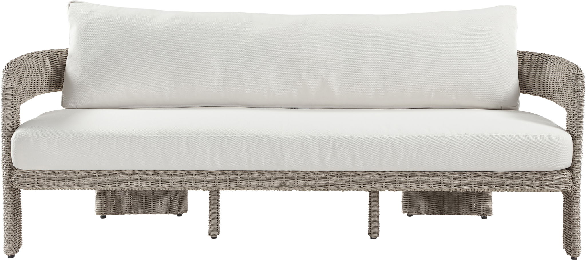 Sandbay - Olefin Water Resistant Fabric And Wicker Outdoor Patio Sofa