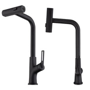 Kitchen Waterfall Faucet With Pull Down Sprayer, Single Handle, 360 Degree Rotating