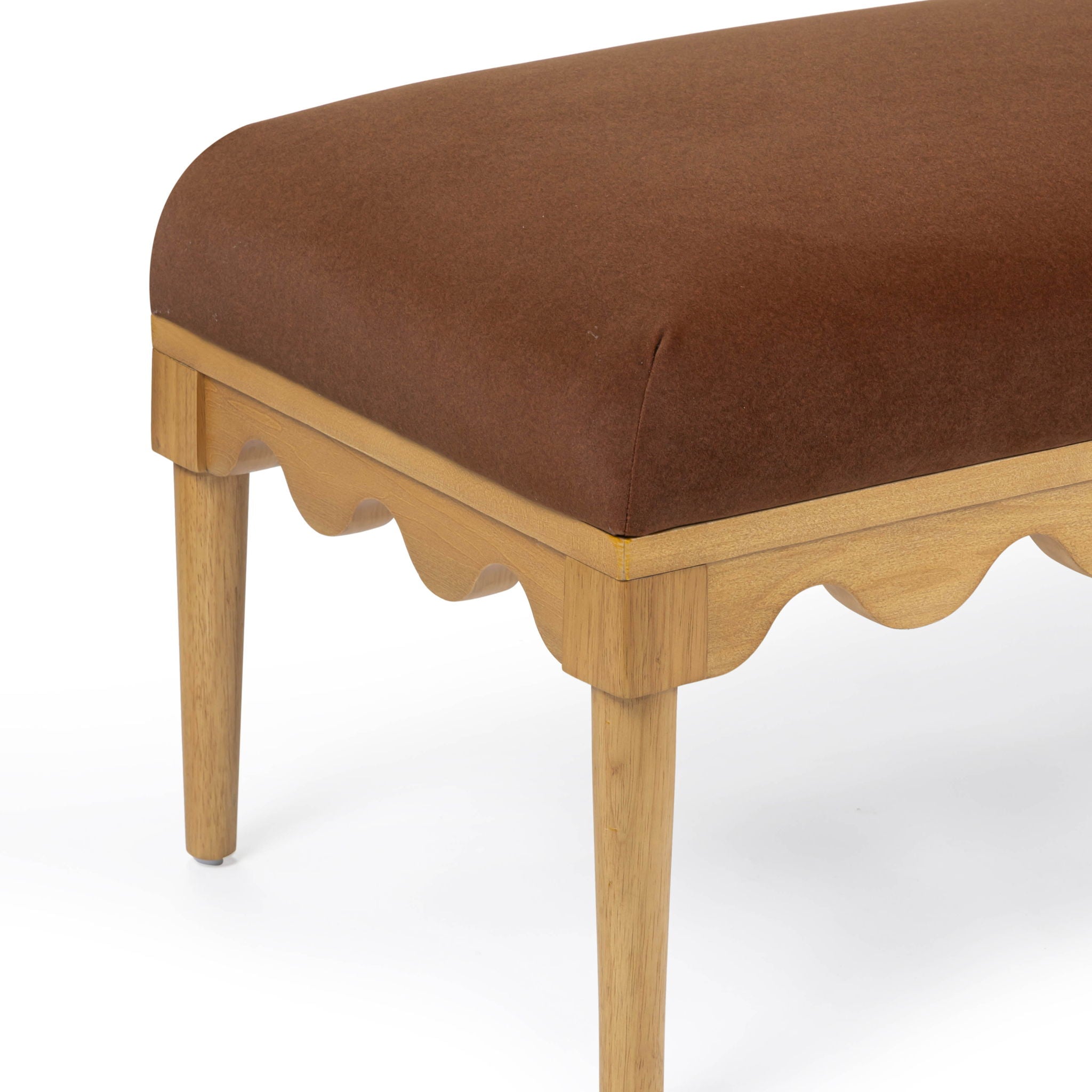 Oodle - Vegan Mohair Bench, Natural Ash Legs