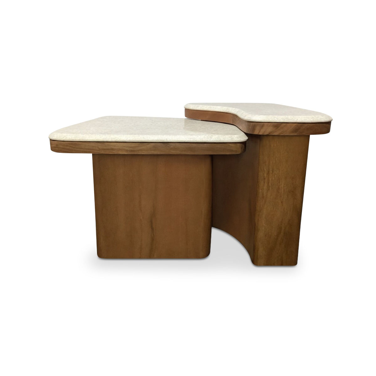 Abi - Nesting Coffee Table Cosmos Marble - Beige / Light Brown