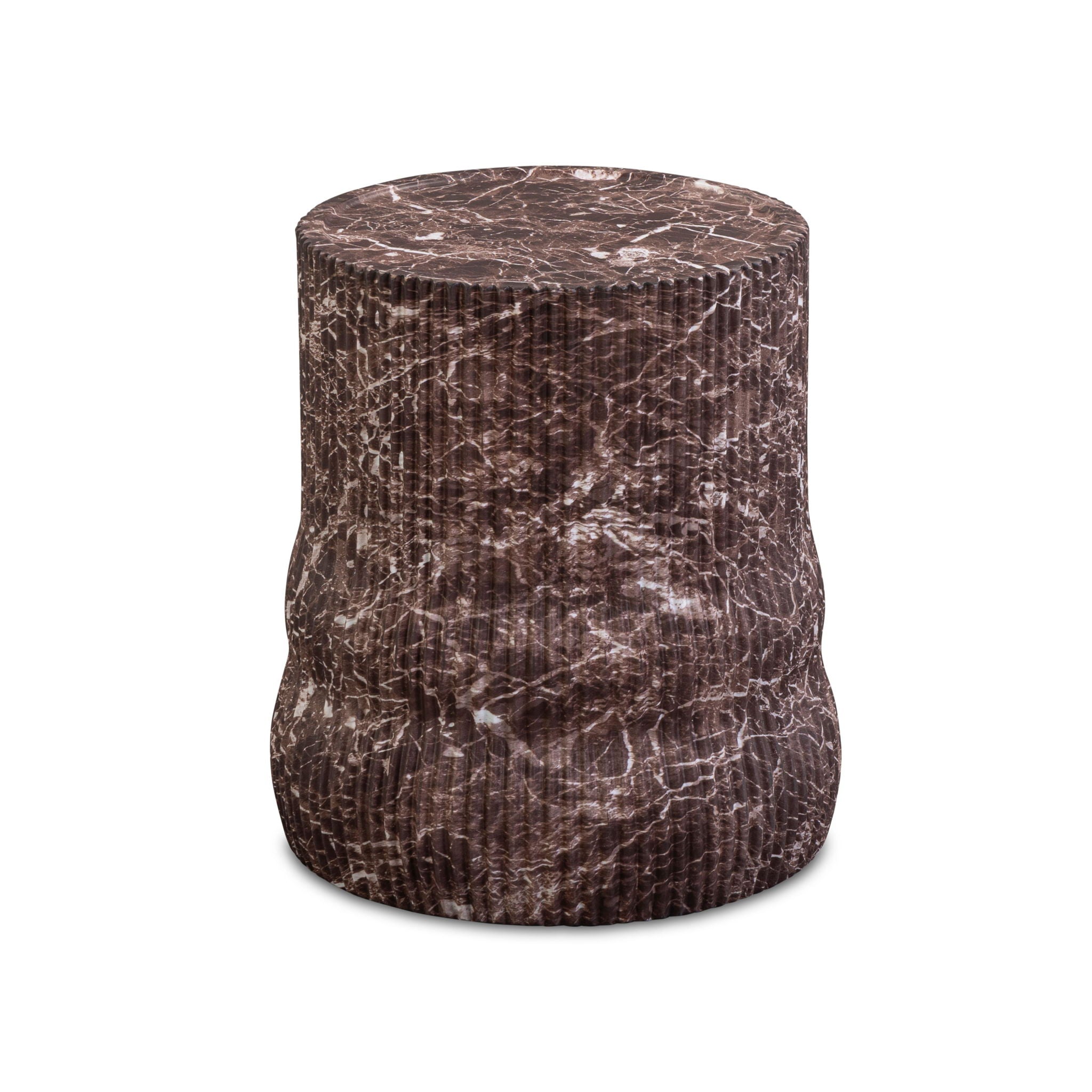 Cilla - Faux Levanto Marble Indoor/Outdoor Concrete Side Table - Red