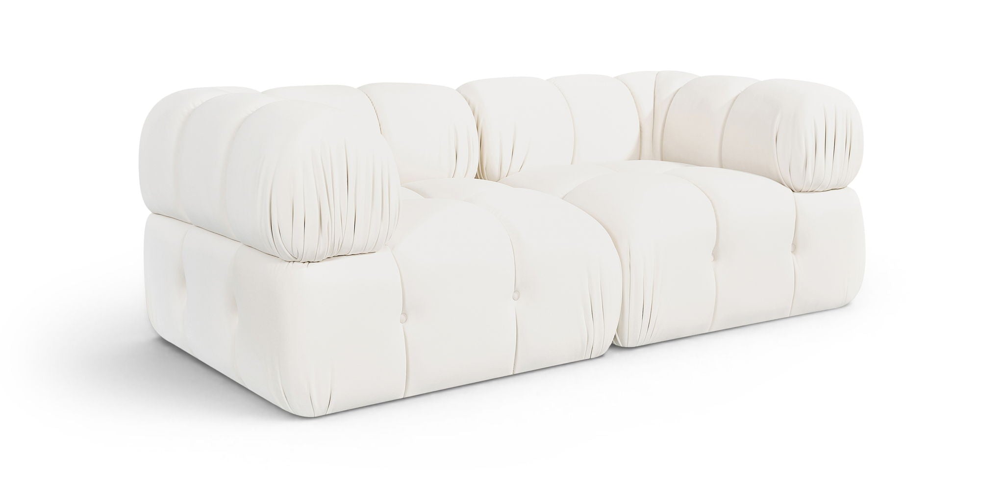 Orin - Velvet Performance Fabric Upholstered 2 Piece Modular Sofa (2 Corner Chairs)