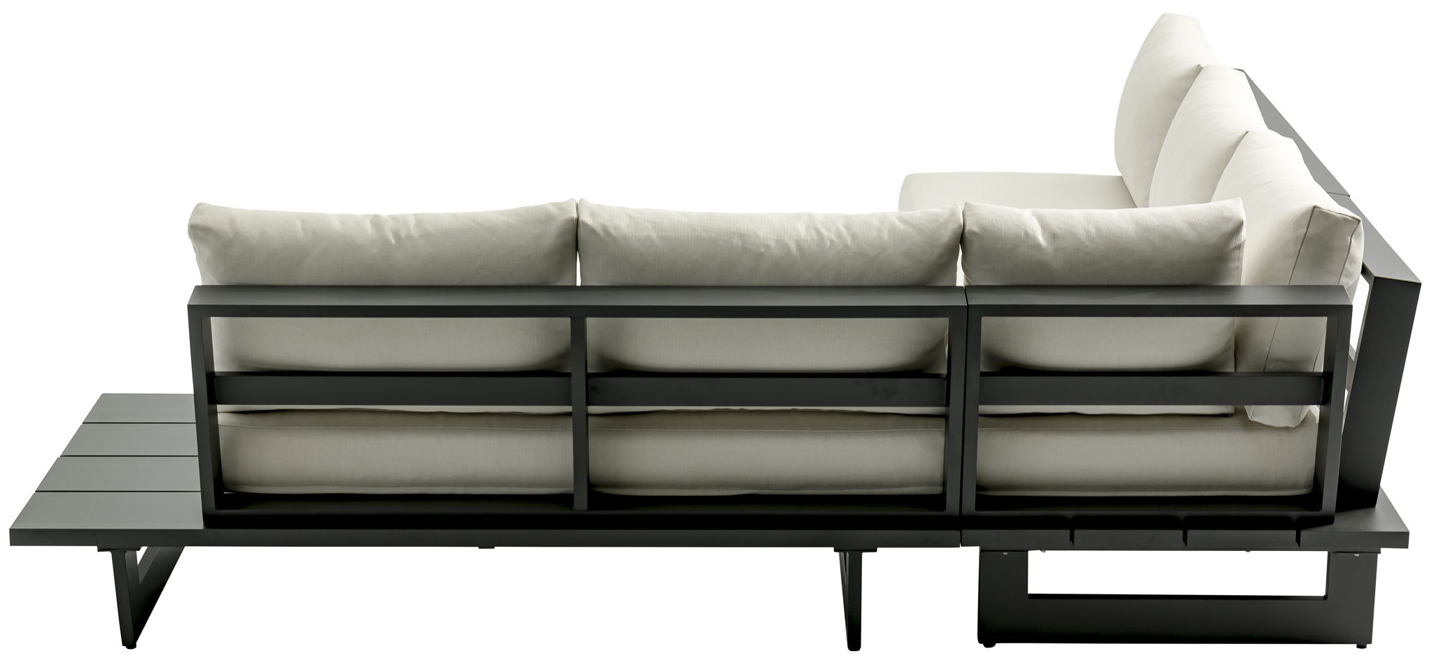 Maldives - Water Resistant Outdoor Patio Sectional With Gray Frame - Cream