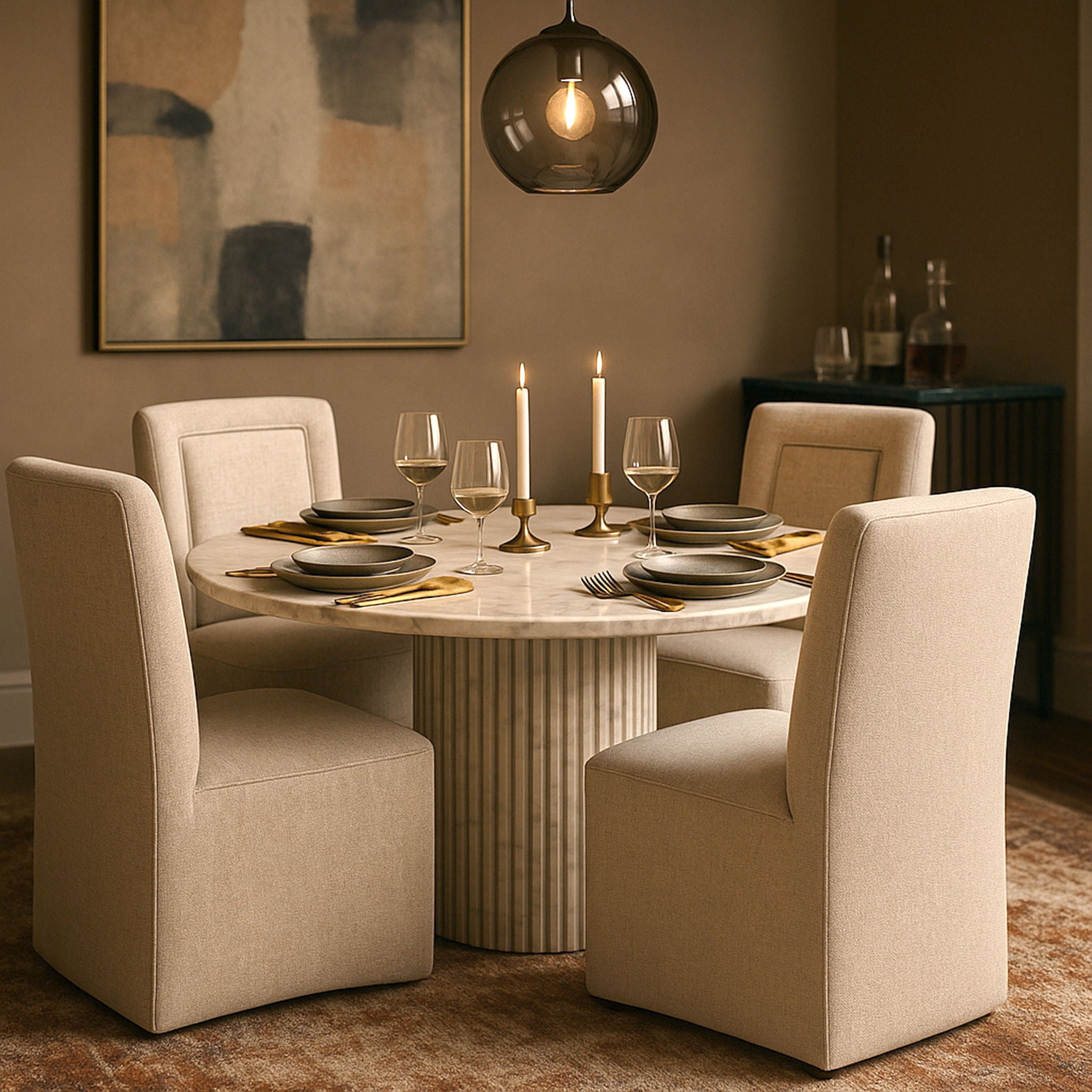 Duvina - Chenille Performance Fabric Dining Chair (Set of 2)