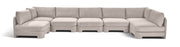 Hammond - Velvet Performance Fabric Upholstered 7 Piece U-Shaped Armless Sectional