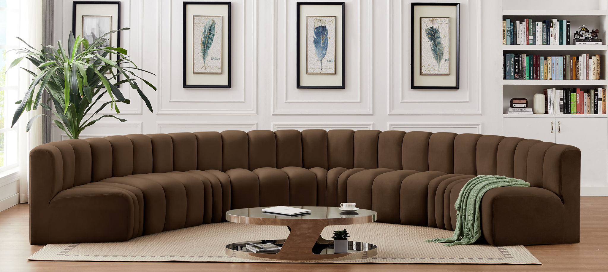 Arc - Velvet 8 Piece U-Shaped Modular Sofa