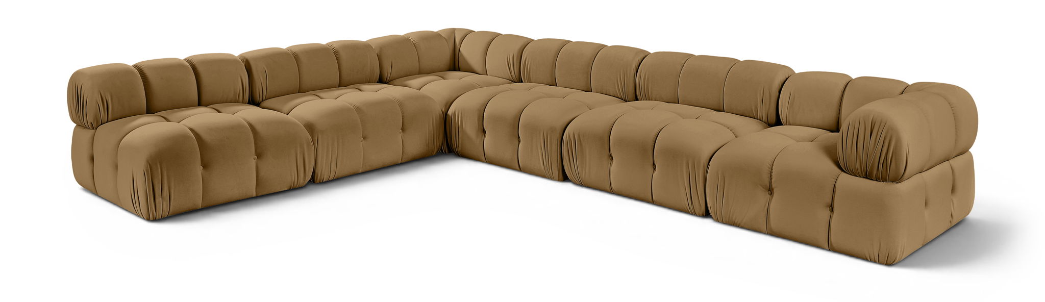 Orin - Velvet 6 Piece Modular L-Shaped Sectional