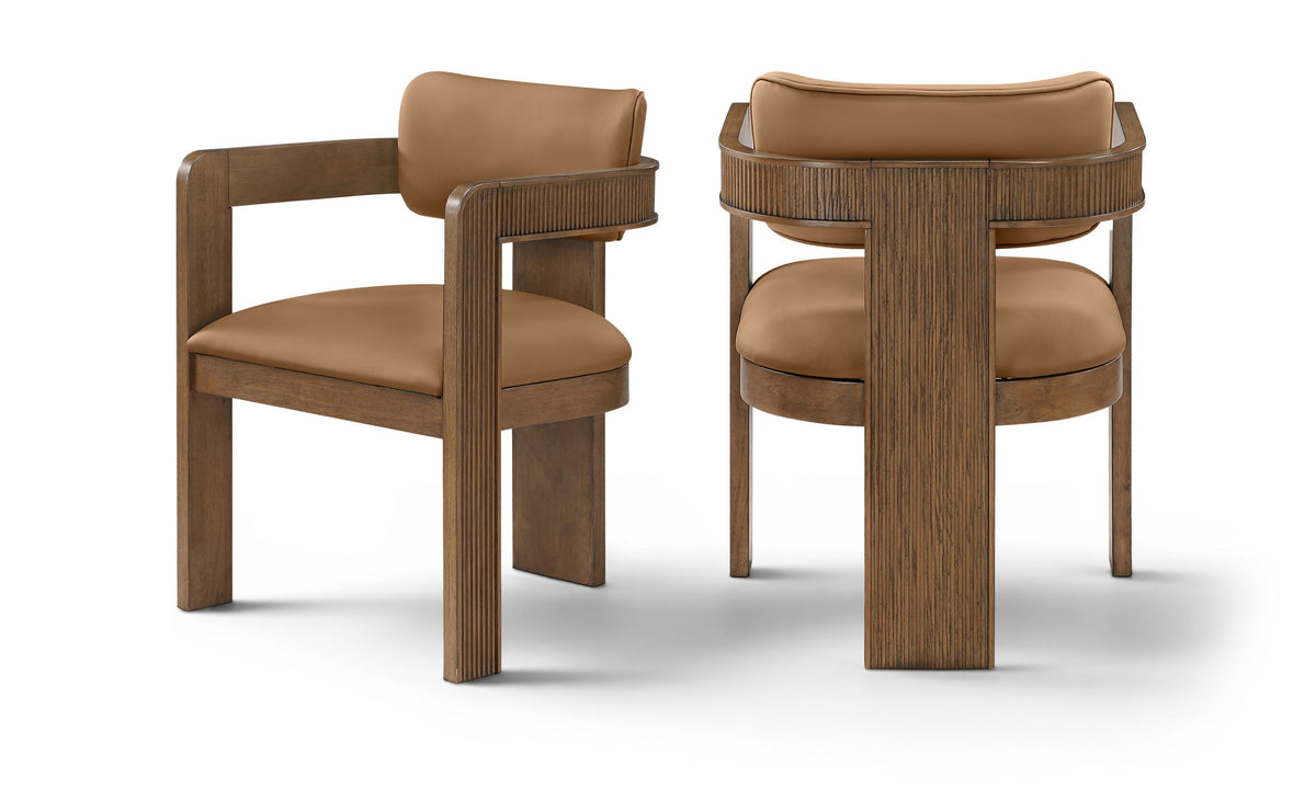 Sacha - Vegan Leather Upholstered Dining Chair With Brown Base (Set of 2)