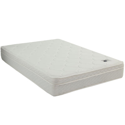9" Size Bed Mattress With Bonnell Coil Inner Spring And 2.5" Euro Top Foam + Spring Material - White - Full