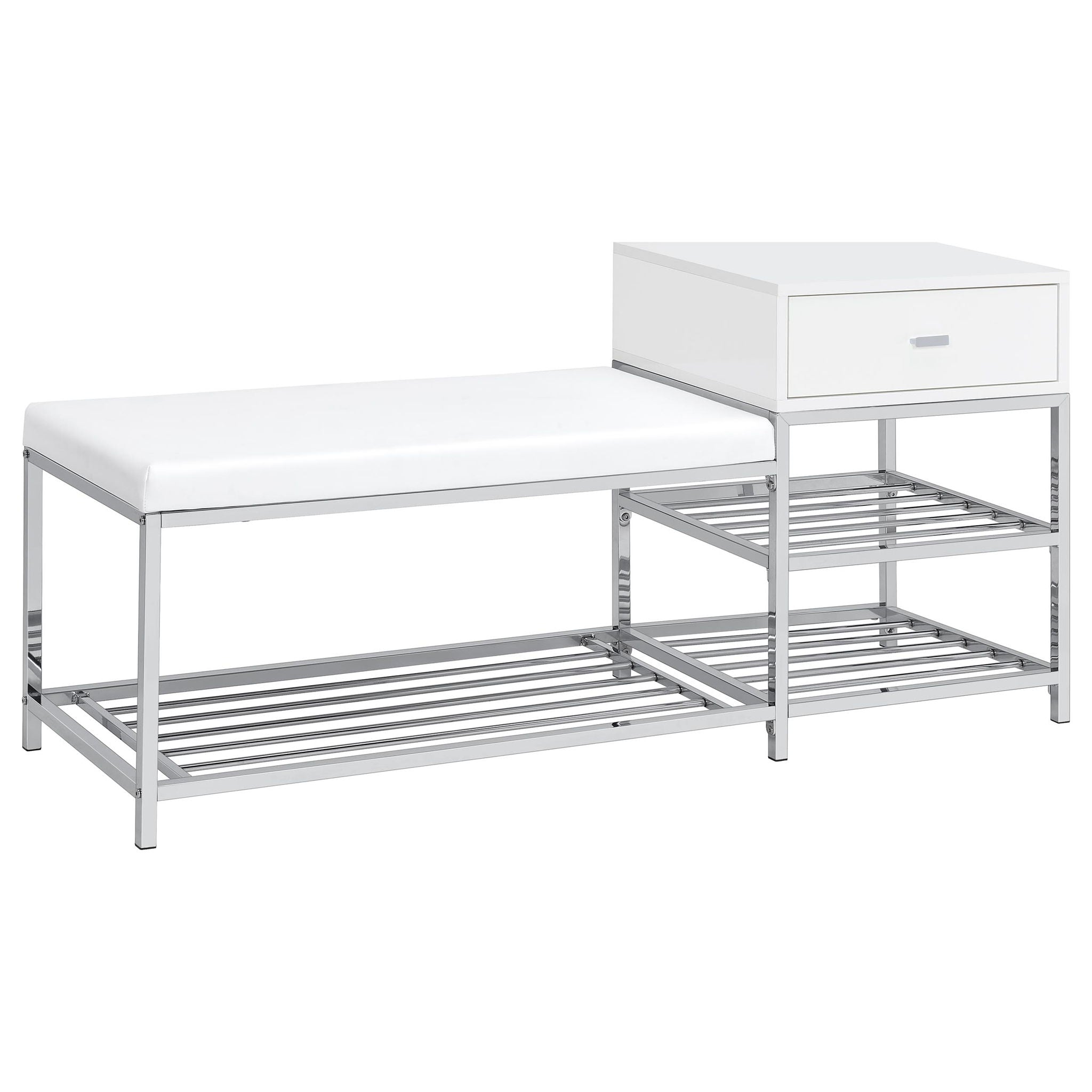 Yesler - 1 Drawer Storage Bench - Glossy White