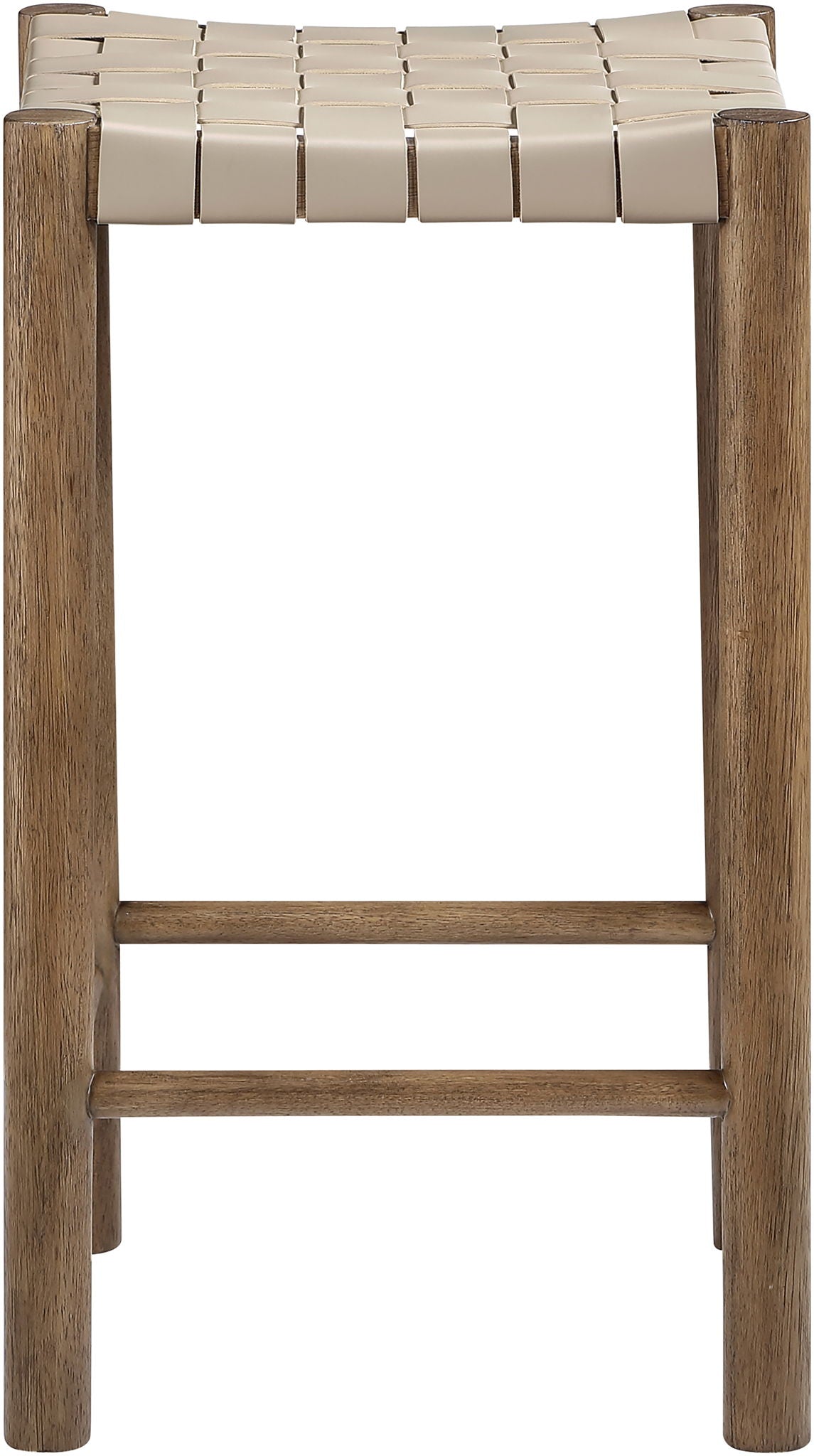 Entwine - Vegan Leather Upholstered Backless Counter Stool - Painted Brown