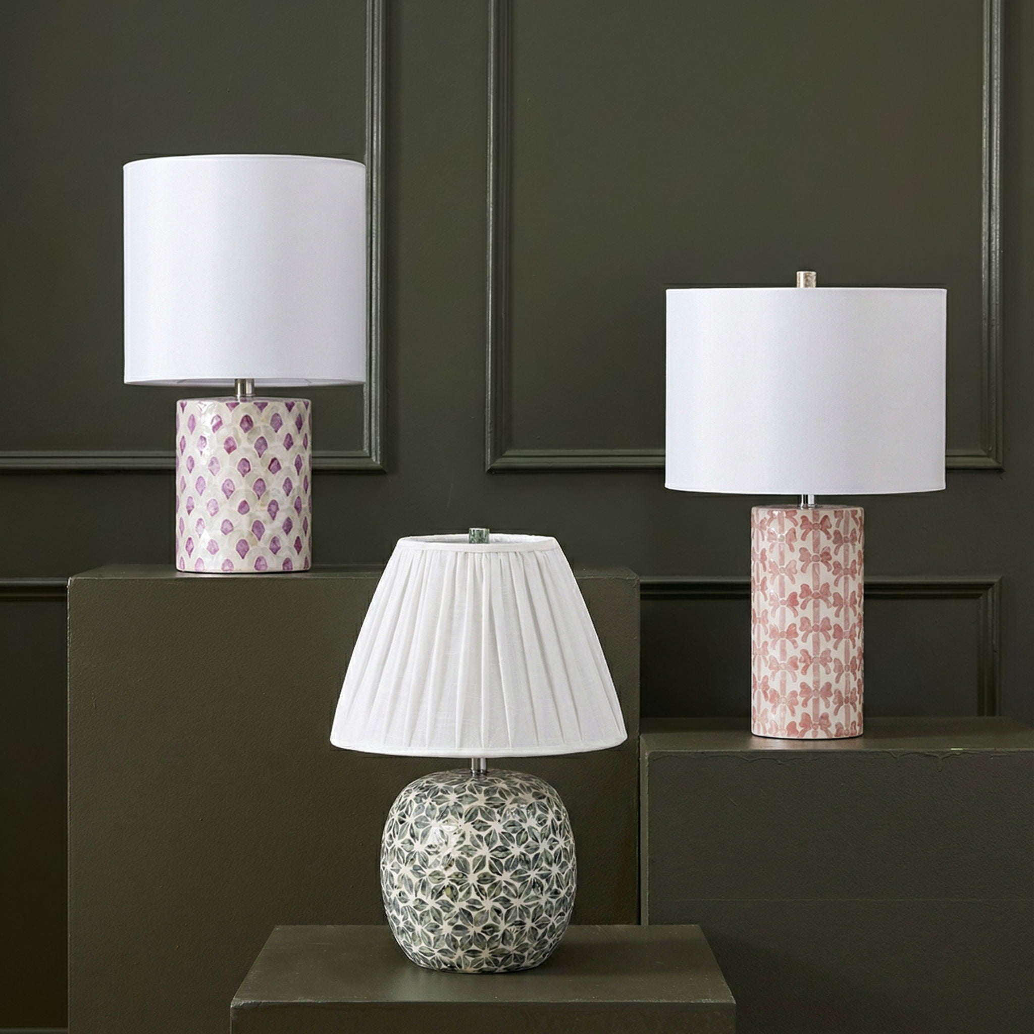 Merlot - Capiz Shell Table Lamp - Pink
