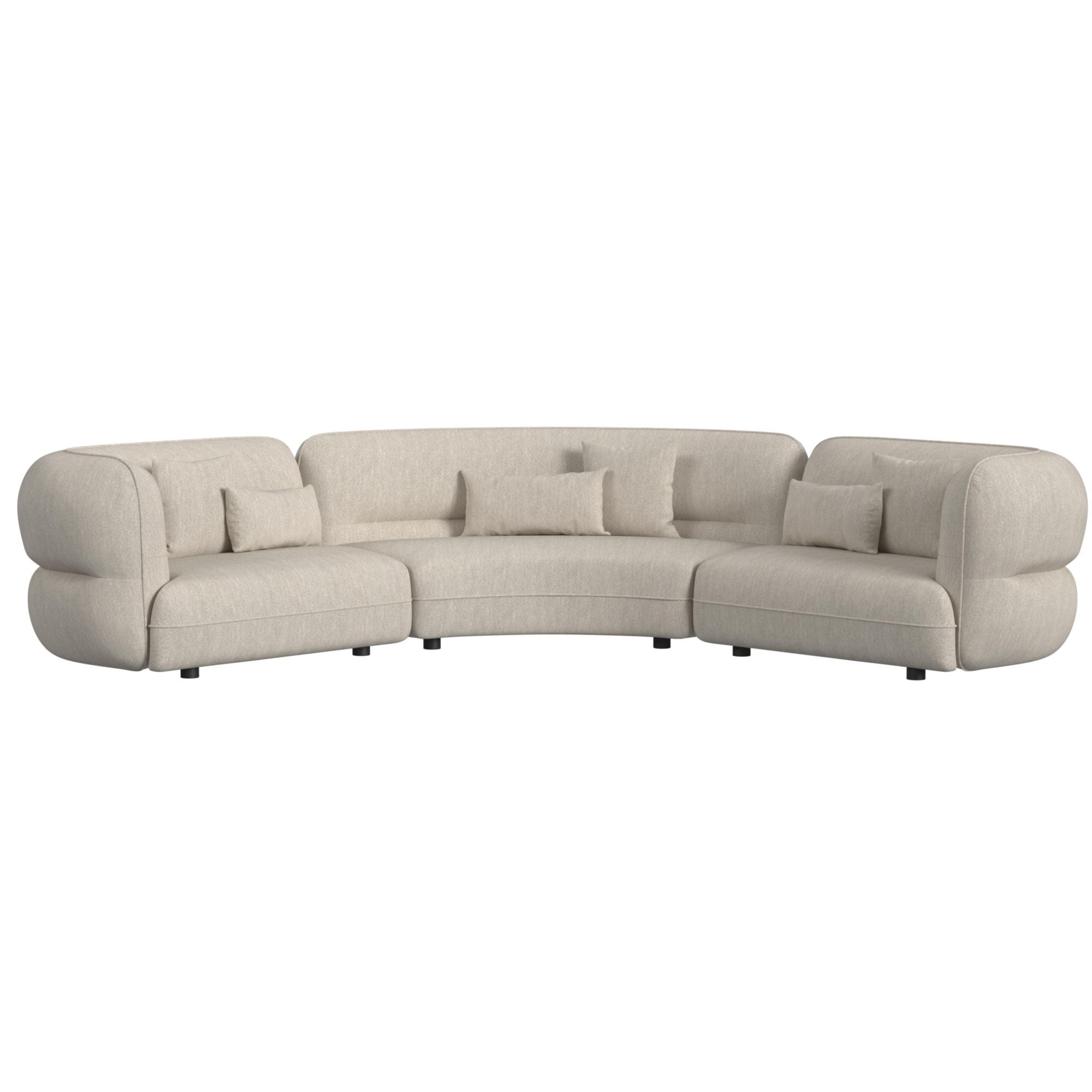 Four Seasons - Sectional Set With 6 Pillows - Camel