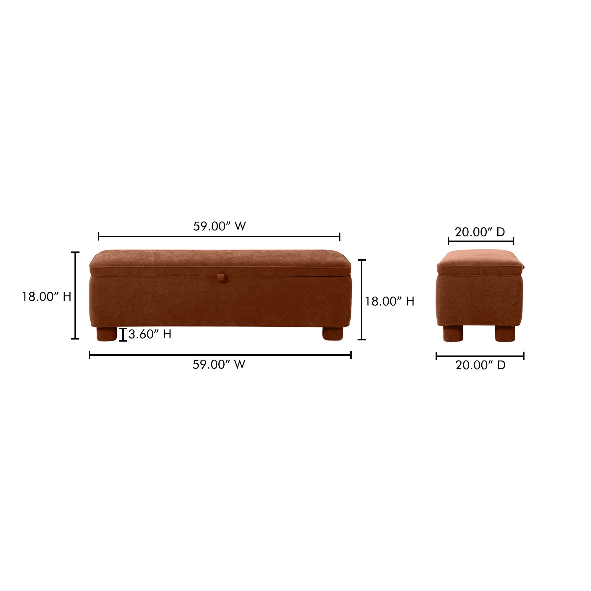 Ichigo - Storage Bench - Deep Orange