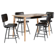 Senko - 5 Piece Counter Dining Set With Upholstered Chairs - Antique Espresso