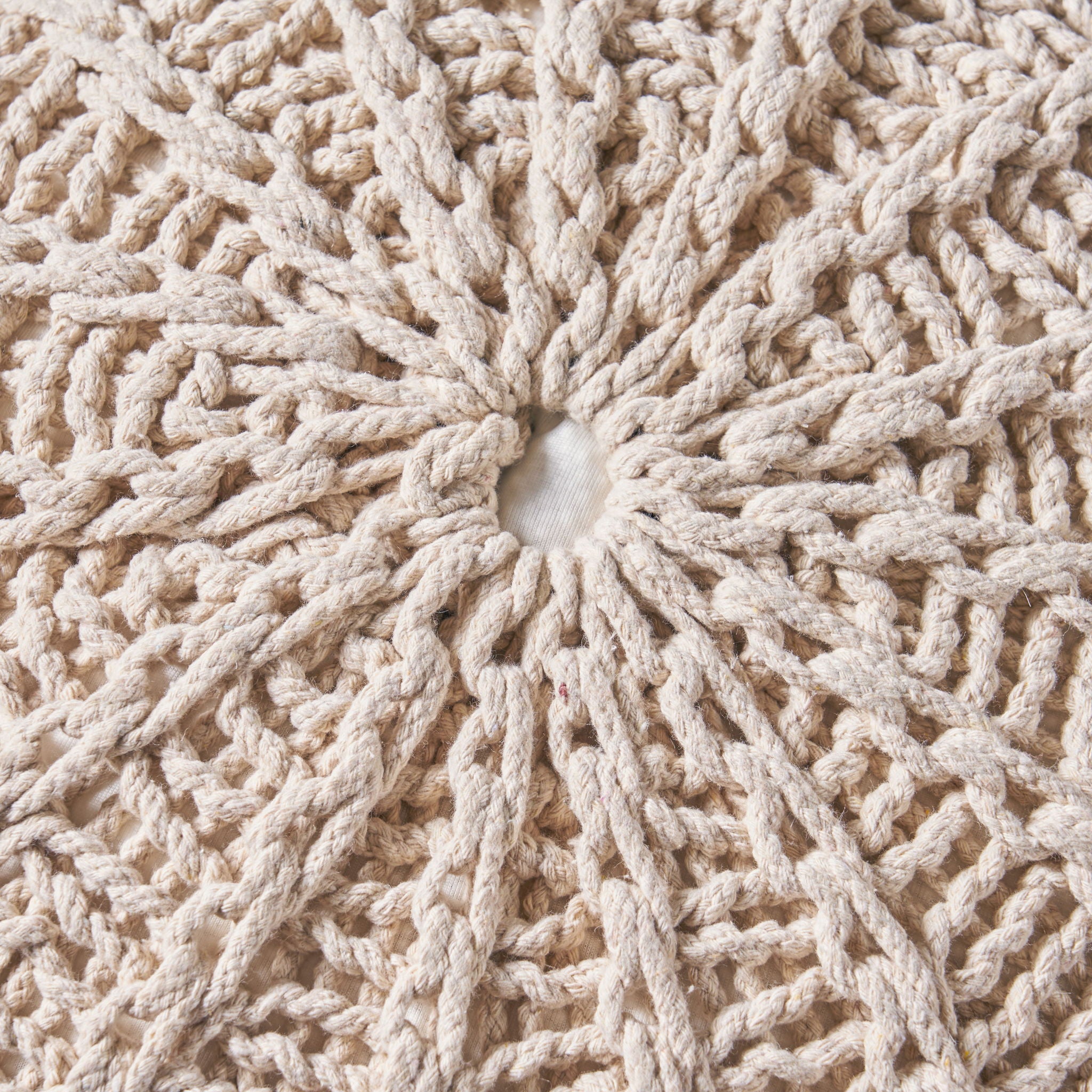 Bordeaux - Knitted Round Pouf Ottoman And Floor Cushion