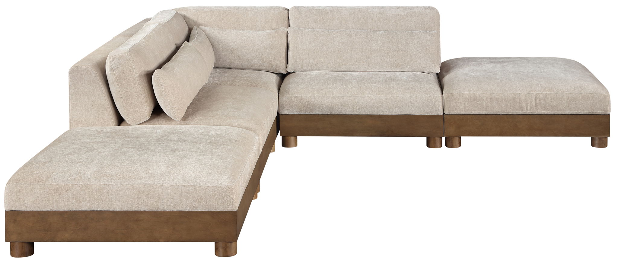 Turin - Chenille Fabric Upholstered Modular Sectional - Taupe