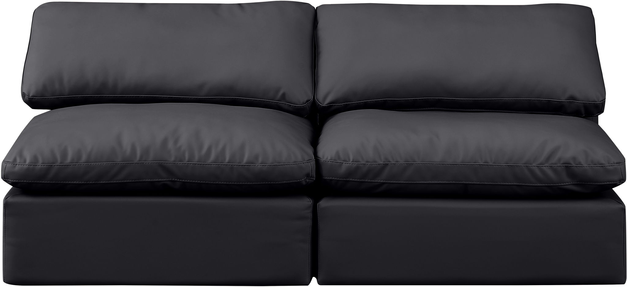 Indulge - Faux Leather 2 Seat Modular Armless Sofa