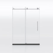 Frameless Shower Door, Clear Tempered Glass - Brushed Nickel