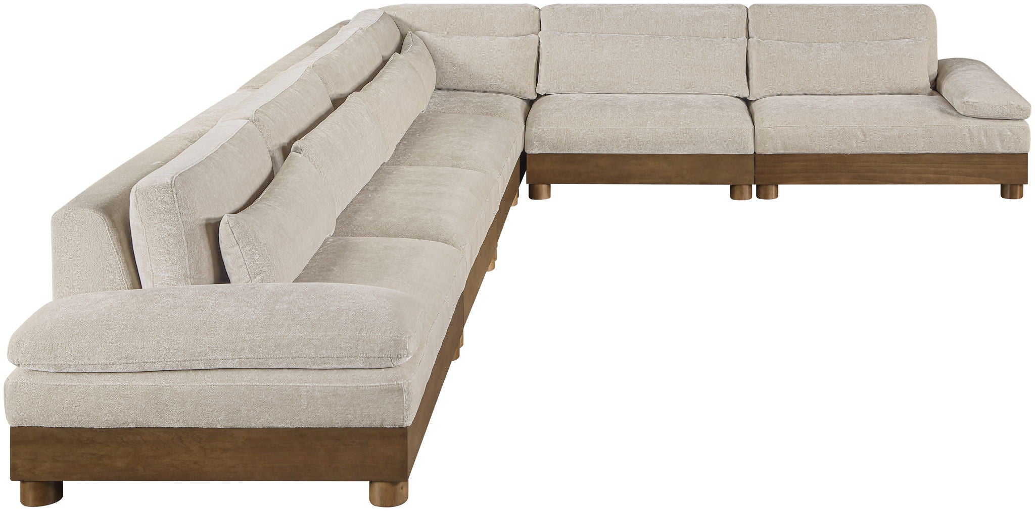Turin - Chenille Fabric Upholstered Modular Sectional - Taupe
