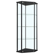 Lysander - 4 Shelf Curio Cabinet With Triangular Silhouette - Black