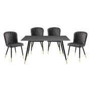 Clemente - 5 Piece Dining Room Set (Table & 4 Side Chairs) - Black