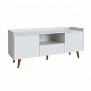 TV Stand For TVs Up To 60" With Open Storage Shelf, 2 Doors, 1 Drawer And Cable Management