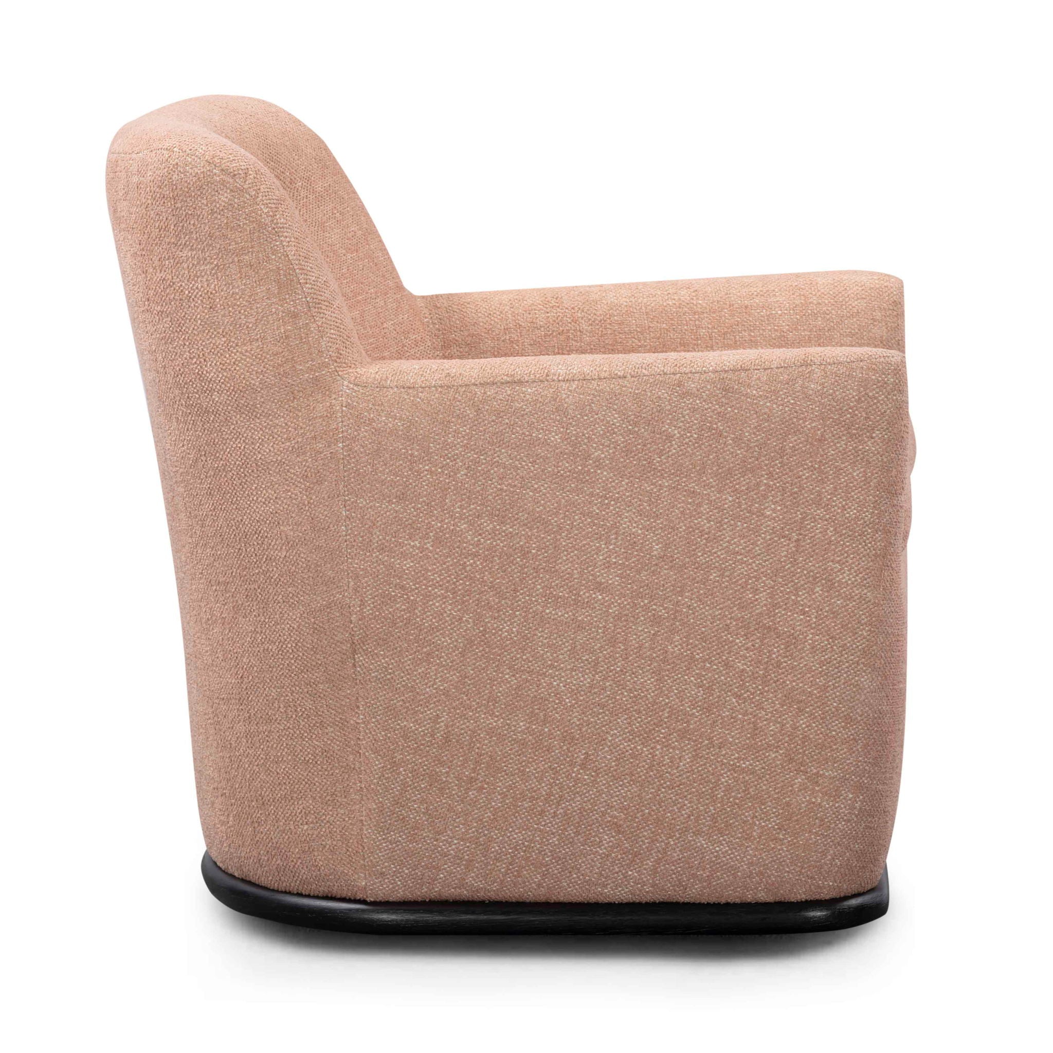 Mado - Textured Fabric Swivel Accent Chair - Peach