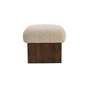 Serge - Ottoman Faux Shearling - Cream / White / Dark Brown