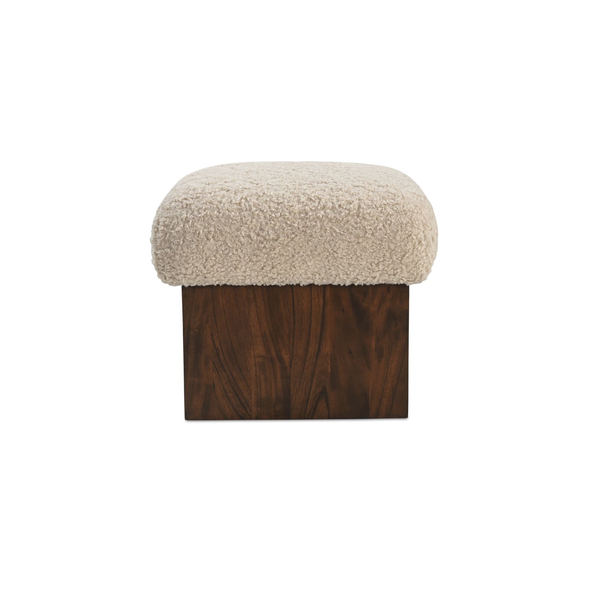 Serge - Ottoman Faux Shearling - Cream / White / Dark Brown