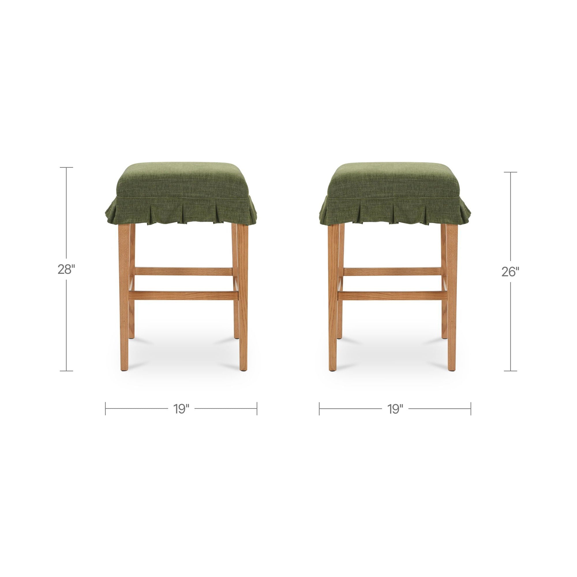 Anna - Counter Stool - Green / Light Brown