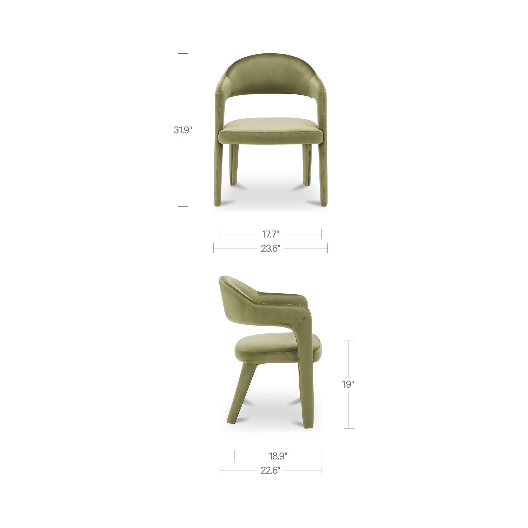 Martens - Dining Chair Velvet - Green