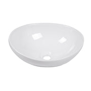 Oval Vessel Bathroom Sink - White