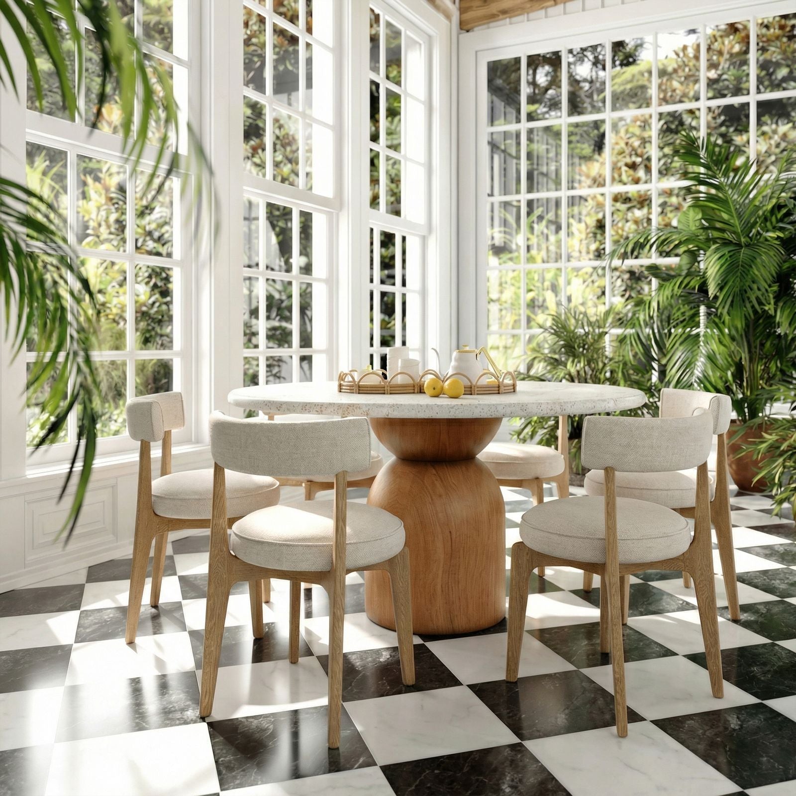 Nikita - Fabric Dining Chair - Cream