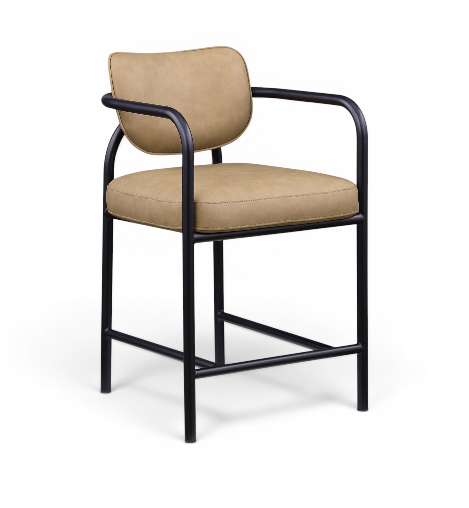Serava - Faux Leather Upholstered Bar Stool - Tan