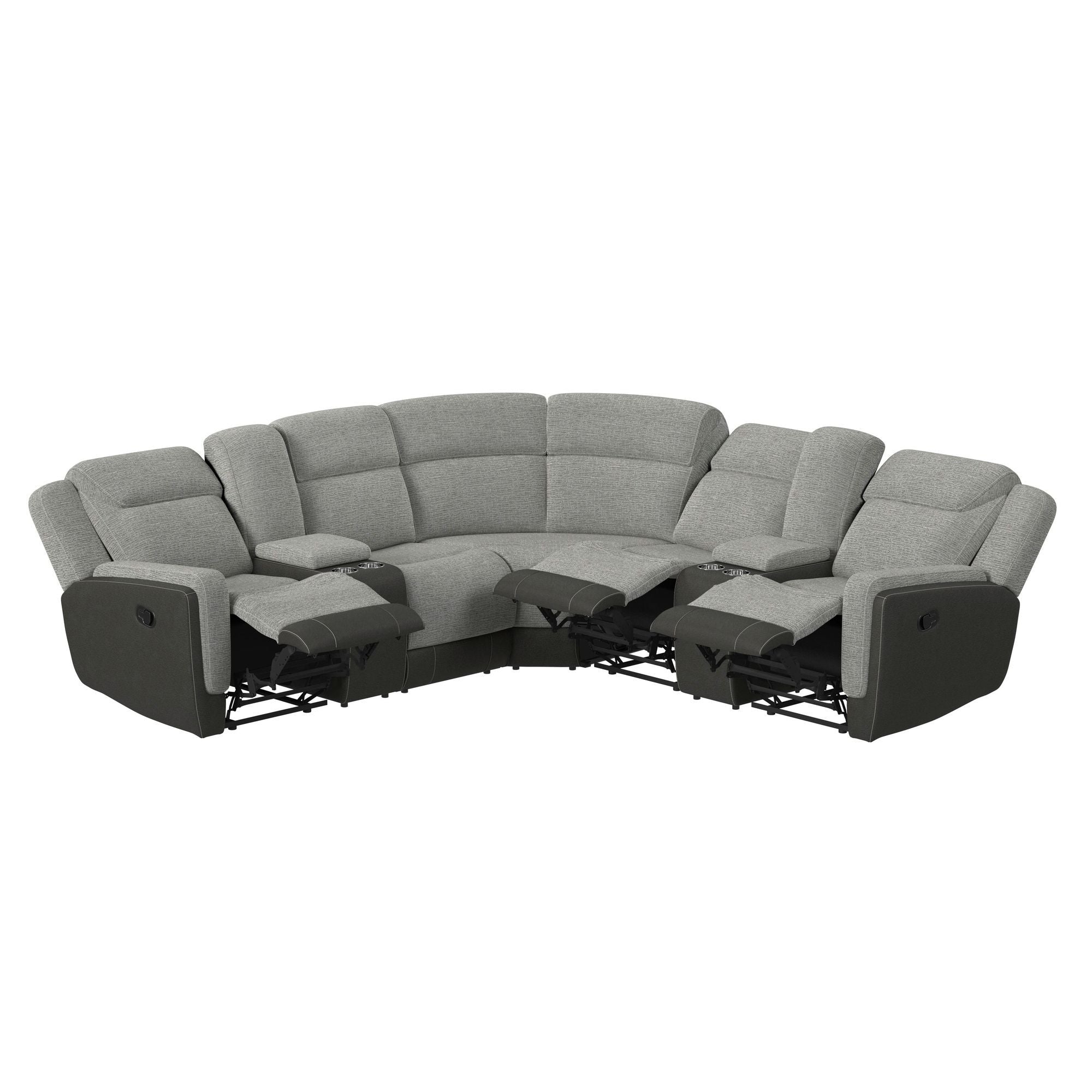Hornet - 3 Piece Motion Sectional Set With Console And 2 Recliners