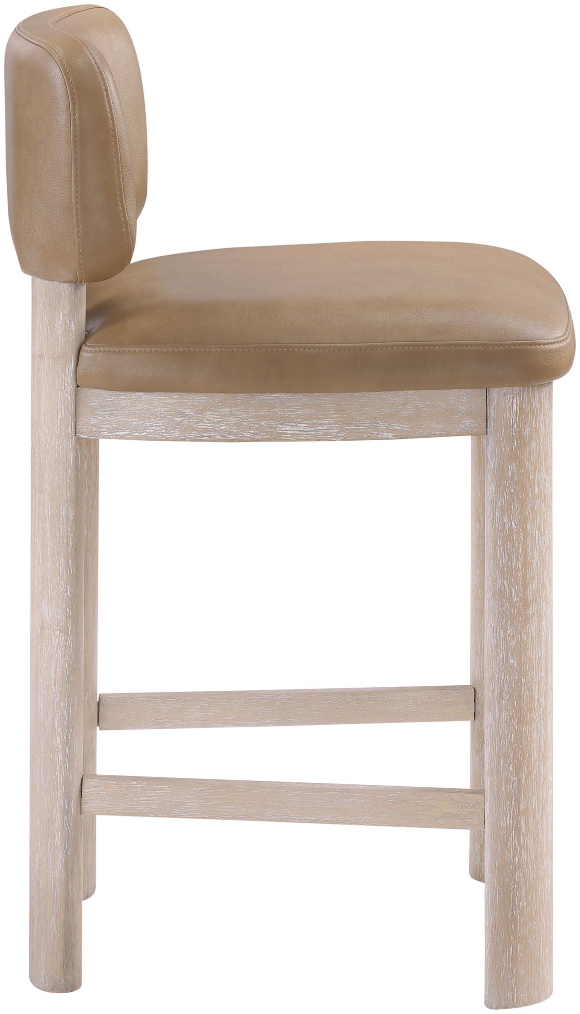 Paloma - Vegan Leather Upholstered Counter Stool (Set of 2) - Tan / Rich Natural