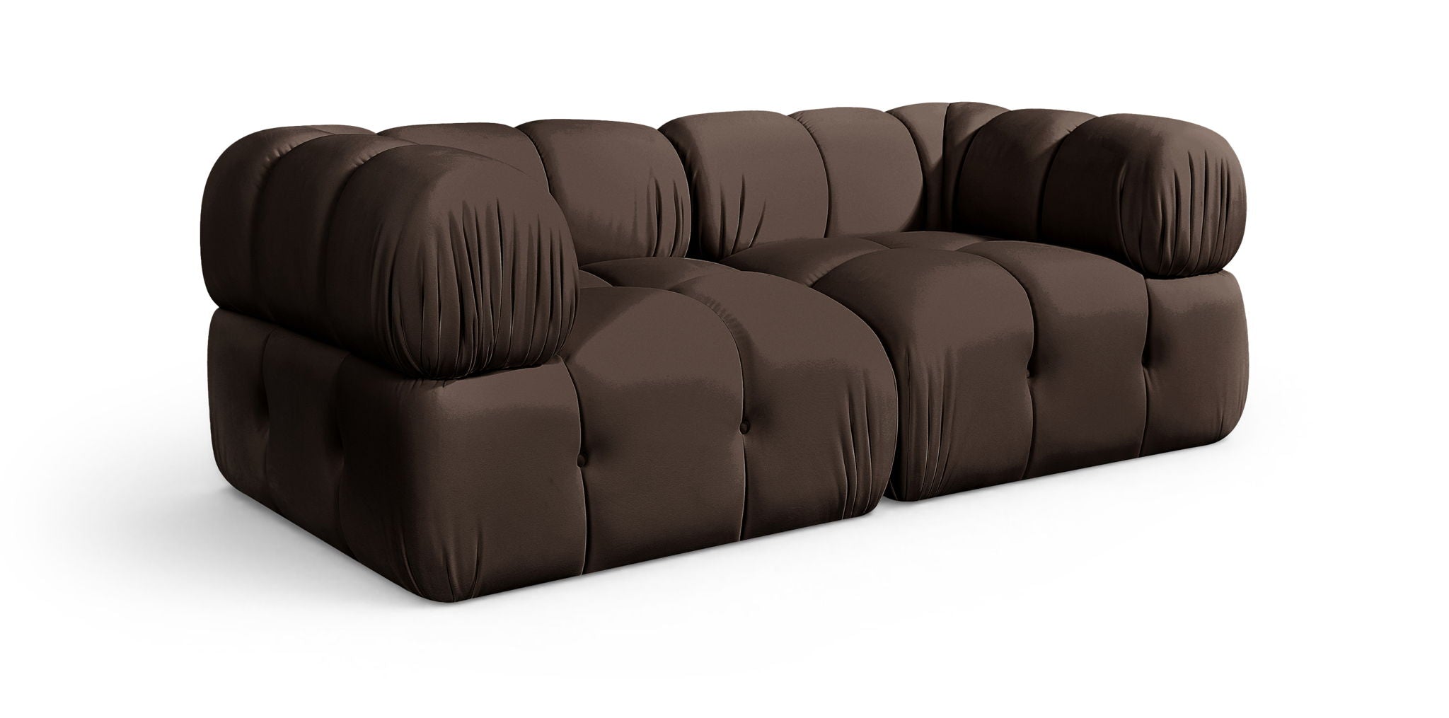Orin - Velvet Performance Fabric Upholstered 2 Piece Modular Sofa (2 Corner Chairs)