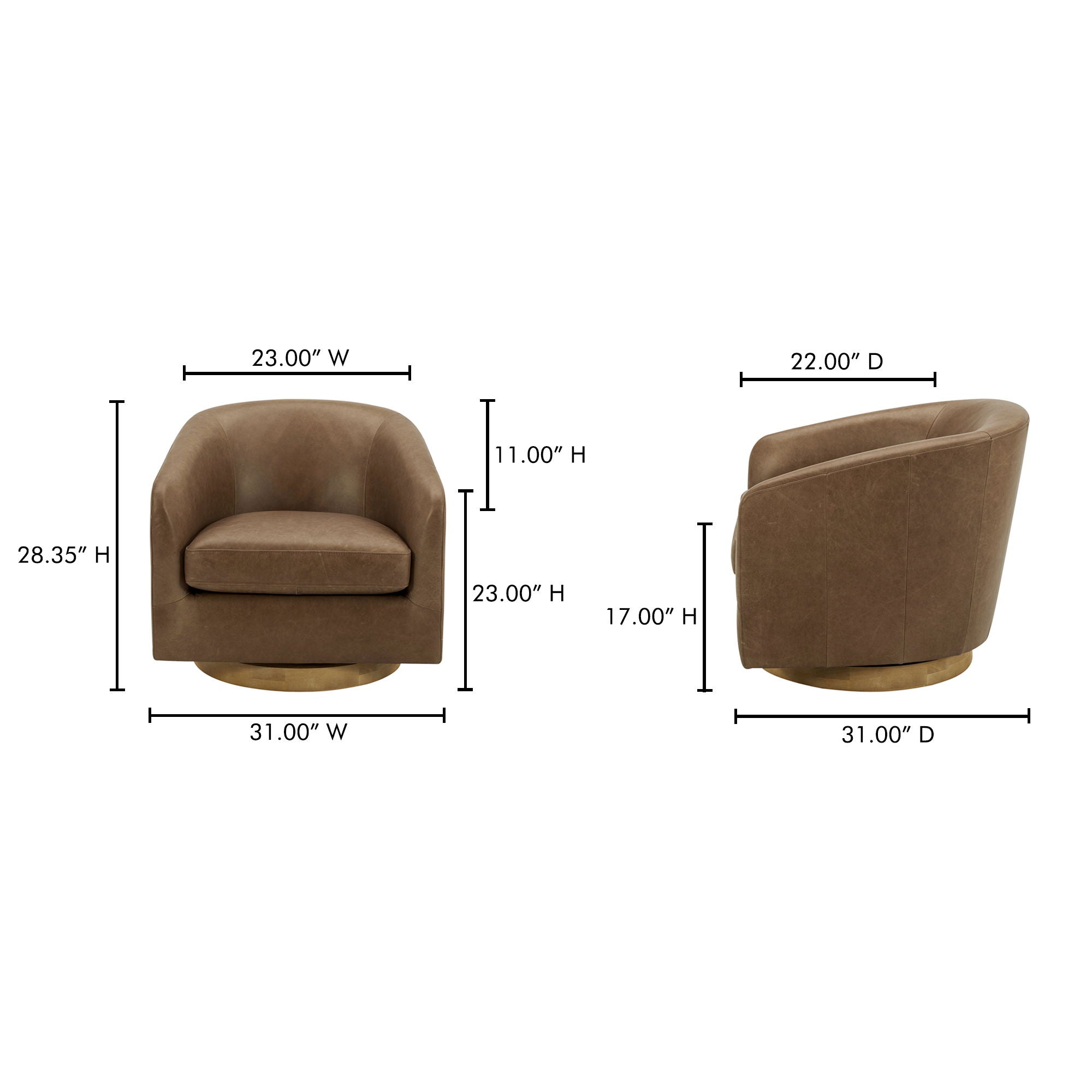 Oscy - Swivel Chair - Tan