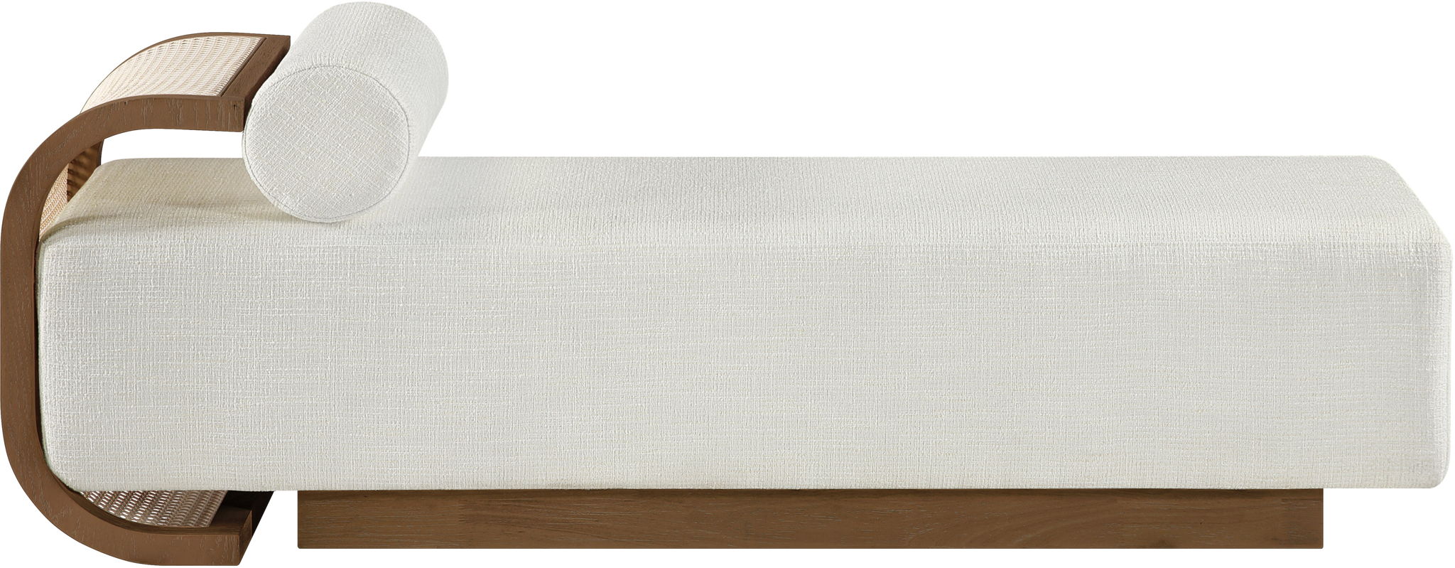 Zephyr - Linen Textured Fabric Upholstered Chaise - Painted Brown Walnut Base
