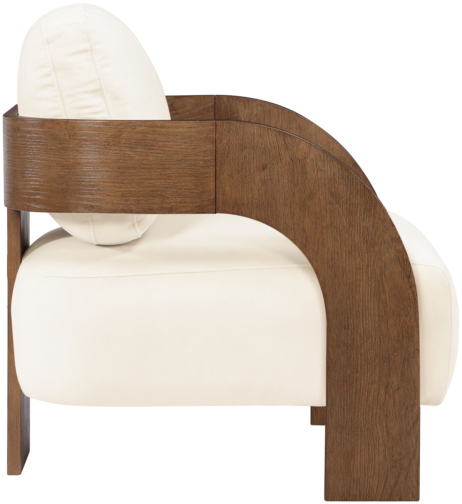 Cedra - Velvet Performance Fabric Upholstered Accent Chair - Brown Frame
