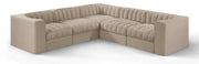 Rummi - Symmetrical Velvet Performance Fabric Upholstered 5 Piece Modular Sectional