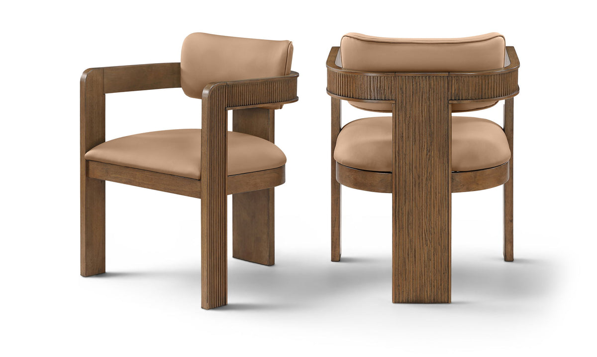 Sacha - Vegan Leather Upholstered Dining Chair With Brown Base (Set of 2)