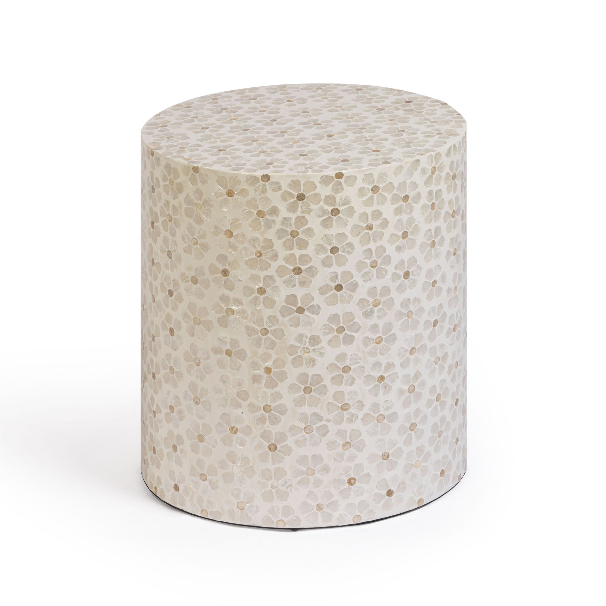 Lorna - Capiz Shell Motif Stool - Pearl Petal