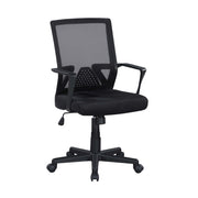 Ergonomic Height Adjustable Office Chair With Armrest - Black