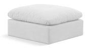 Indulge - Linen Ottoman - White