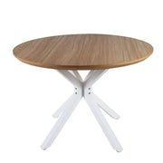 Pedestal Table For Living Room - White / Light Oak