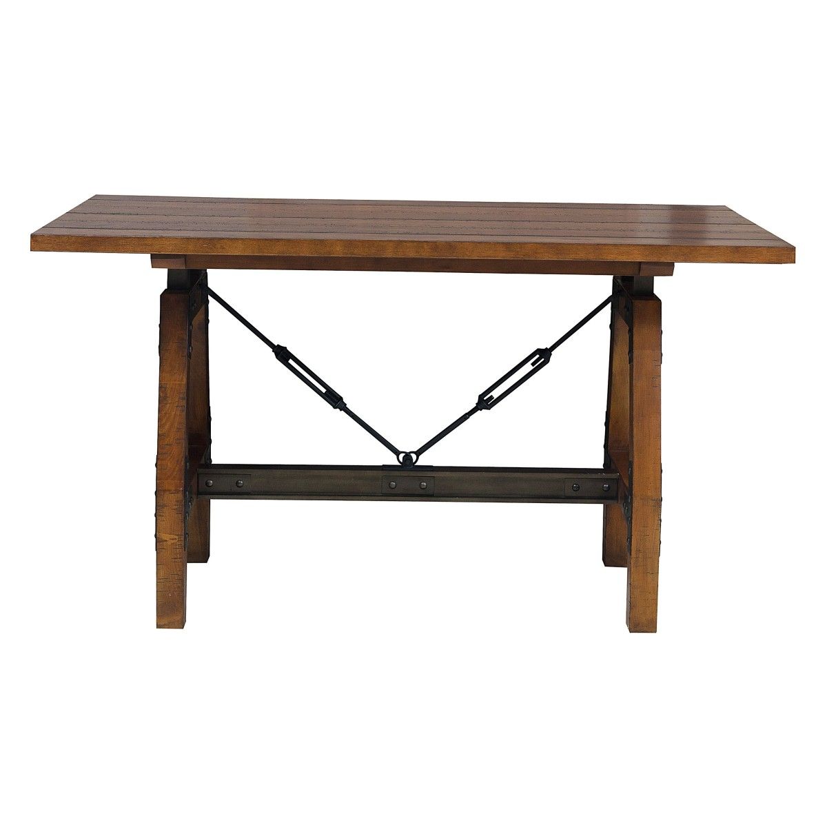 Holverson - 5 Piece Dining Room Set (Table & 4 Side Chairs) - Rustic Brown / Gunmetal