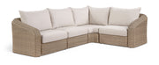 Seacrest - 123.25" Olefin Water Resistant Fabric And Wicker 4 Piece Outdoor Patio Modular Sectional