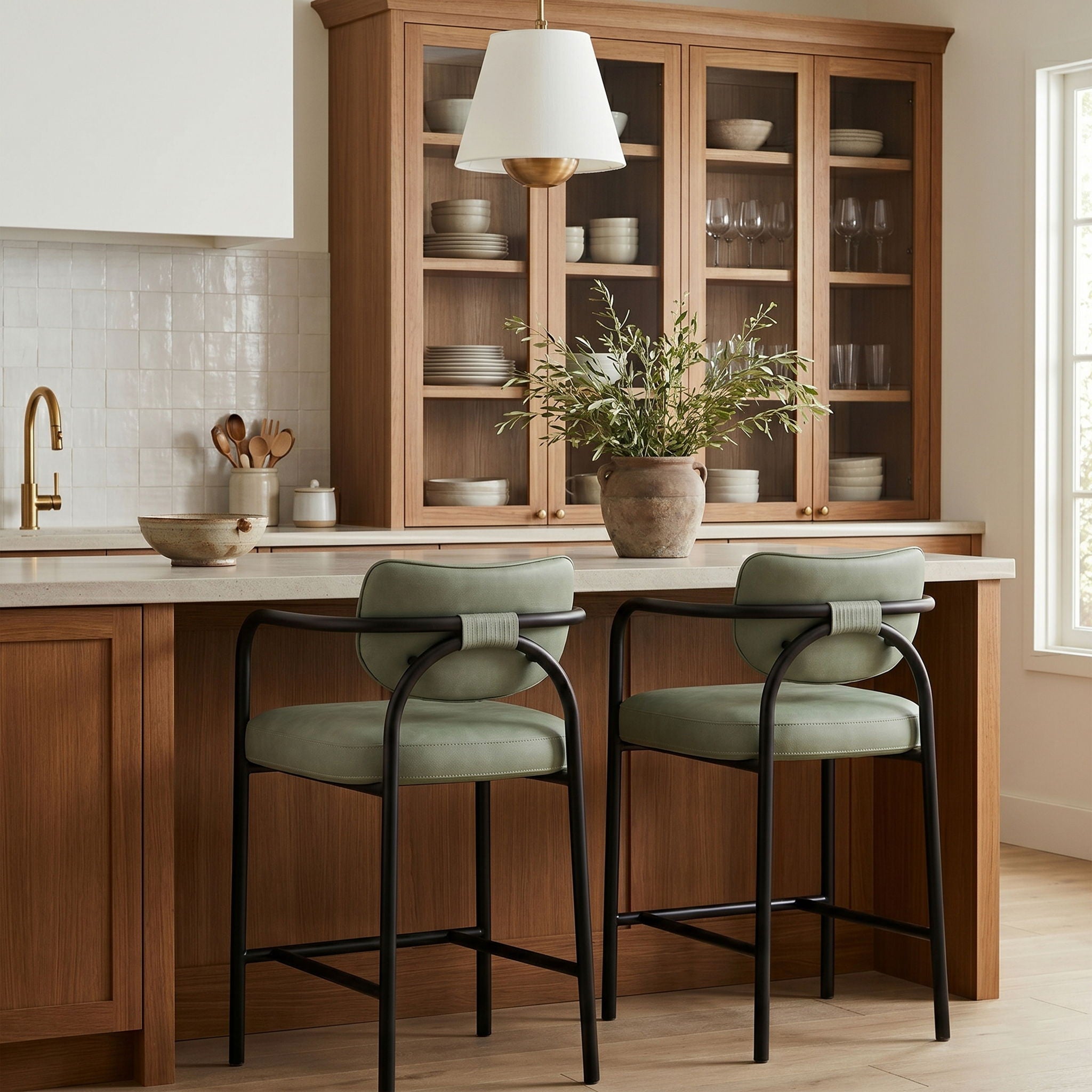 Serava - Vegan Leather Upholstered Bar Stool